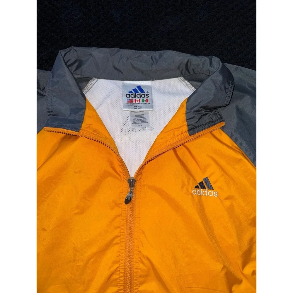 Adidas Mens Full Zip Wind Breaker Jacket Tech Shell Size 2XL